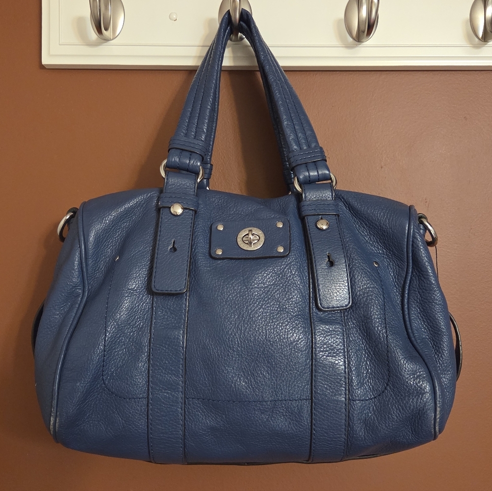 Marc by Marc Jacobs Blue Pebbled Leather Satchel Bag Price Firm